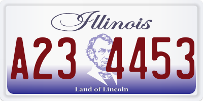 IL license plate A234453