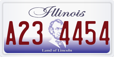 IL license plate A234454