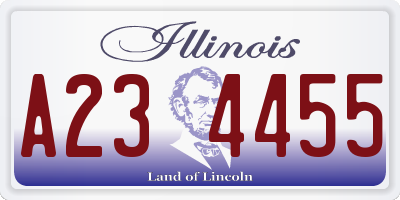 IL license plate A234455