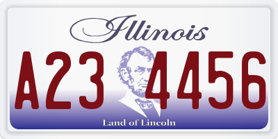 IL license plate A234456