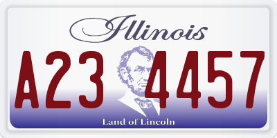 IL license plate A234457