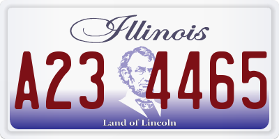 IL license plate A234465