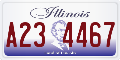 IL license plate A234467