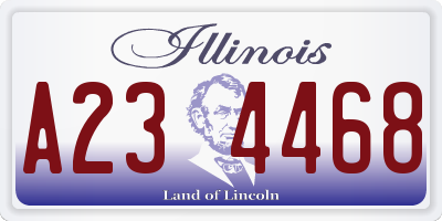 IL license plate A234468