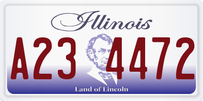 IL license plate A234472