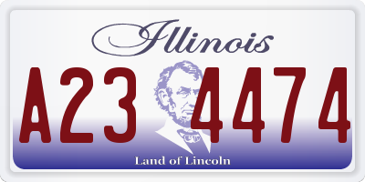 IL license plate A234474