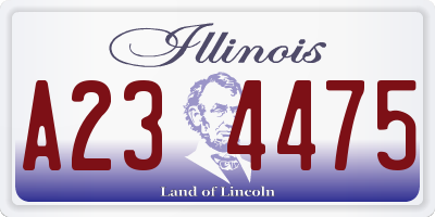 IL license plate A234475
