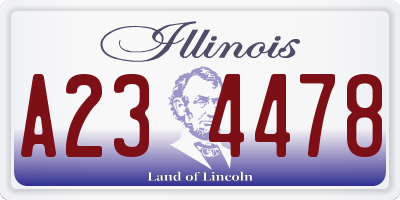 IL license plate A234478
