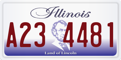 IL license plate A234481