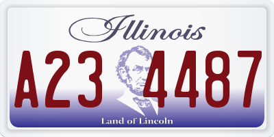 IL license plate A234487