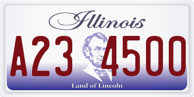 IL license plate A234500