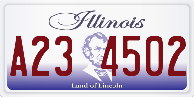 IL license plate A234502