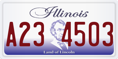 IL license plate A234503
