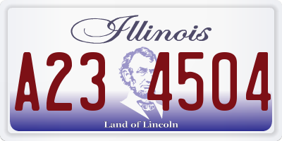 IL license plate A234504