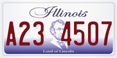 IL license plate A234507