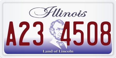 IL license plate A234508