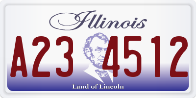 IL license plate A234512