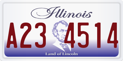 IL license plate A234514