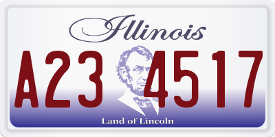 IL license plate A234517