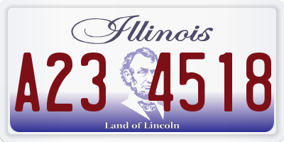 IL license plate A234518
