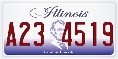 IL license plate A234519