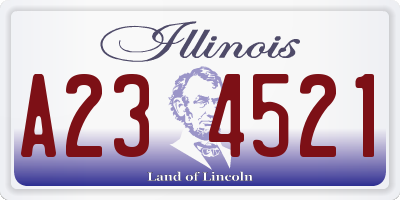 IL license plate A234521