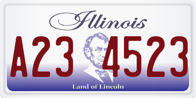IL license plate A234523