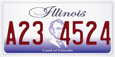IL license plate A234524
