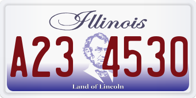 IL license plate A234530