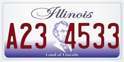 IL license plate A234533