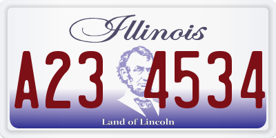 IL license plate A234534