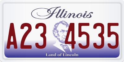 IL license plate A234535