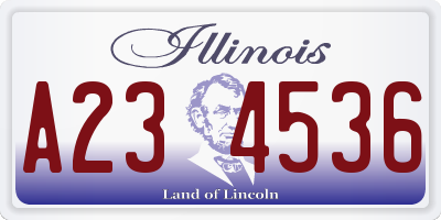 IL license plate A234536