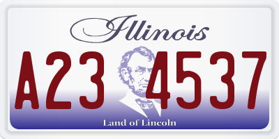 IL license plate A234537