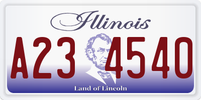 IL license plate A234540