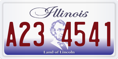 IL license plate A234541