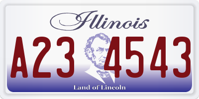 IL license plate A234543