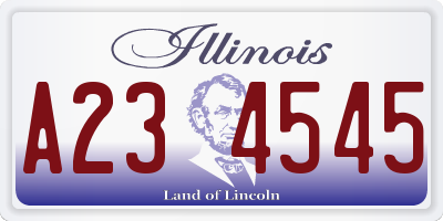 IL license plate A234545