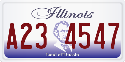 IL license plate A234547