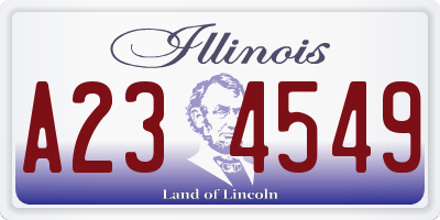 IL license plate A234549