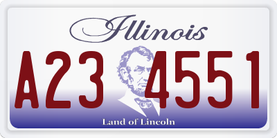 IL license plate A234551