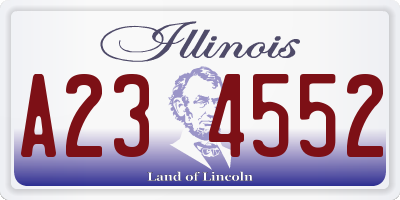 IL license plate A234552