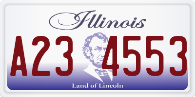 IL license plate A234553