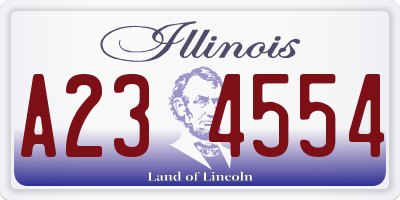 IL license plate A234554