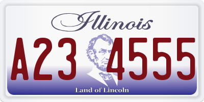 IL license plate A234555