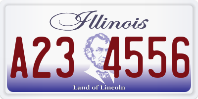 IL license plate A234556