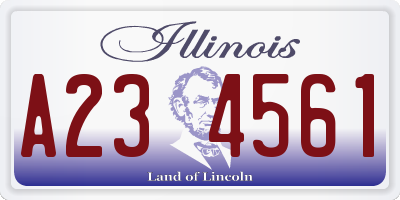 IL license plate A234561