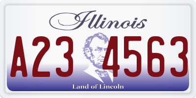 IL license plate A234563