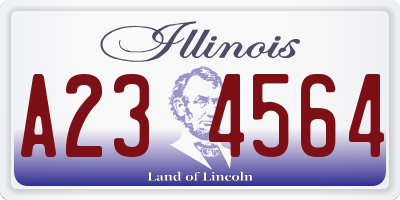IL license plate A234564