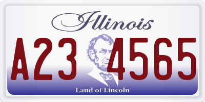 IL license plate A234565